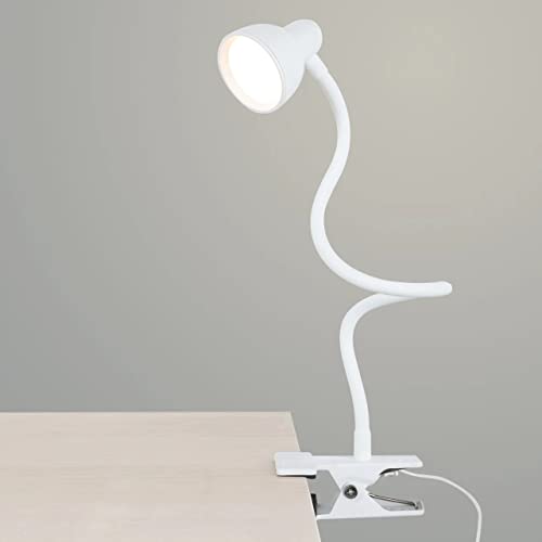 LiFMIRA Clip on Lamp USB Reading Light, Desk Lamp with Clamp White - color: White
