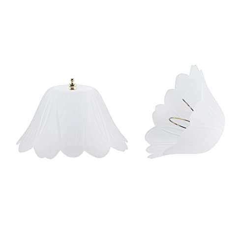 Aspen Creative 28003-15-2, Clip-on Tulip Shade in White Finish, 8" Diameter x 4" Height, 2 Pack - color: White - Tulip Shade