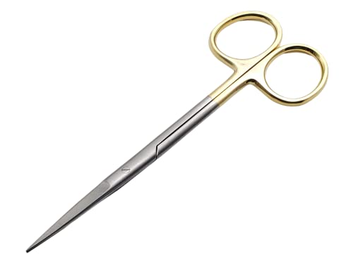 ARTMAN INSTRUMENTS Scissors - 5.5 Inches Straight, Gold Plated Handle with Tungsten Carbide Inserts - Extra Sharp, Durable, and Autoclavable for Precision Cutting