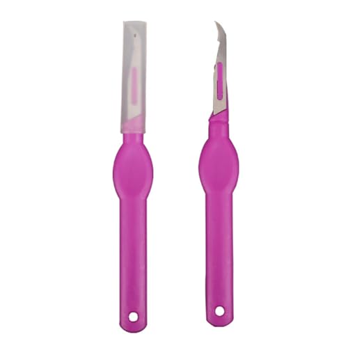 2pcs Sewing Seam Ripper with Plastic Cap, Curved Blade Soft Grip Handle, Thread Cutter for Sewing, Craft and Needlework