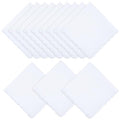 12 Pcs White Cotton Handkerchiefs for Women 11.8"x11.8" Pocket Hankies Scalloped Square Towel for Wedding Party Gift Favor