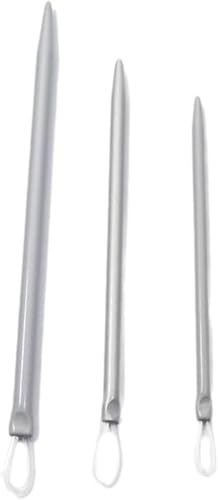 3Pcs Silver Nylon Wire Rope Threader Needle Big Eye Knitting Needle Weave for Sewing and Fabric Art Craft Accessory Yarn Needle Large Eye,Needle Threaders,Fit to Different Settings,Needlepoint
