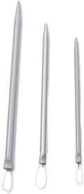 3Pcs Silver Nylon Wire Rope Threader Needle Big Eye Knitting Needle Weave for Sewing and Fabric Art Craft Accessory Yarn Needle Large Eye,Needle Threaders,Fit to Different Settings,Needlepoint