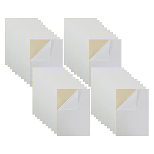 Mesheshe 40PCS Self Adhesive Felt, DIY Self Adhesive Fabric for Art & Crafts, Peel and Stick Felt for Drawer/Jewelry Box Felt Liner, A4 Size (8.3" x 11.8", White) - color: White, size: 40PCS