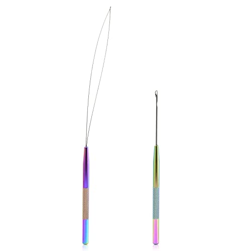 NEWISHTOOL Stainless Steel Hair Extension Loop Tool Kit Beads Device Tool - color: Neon