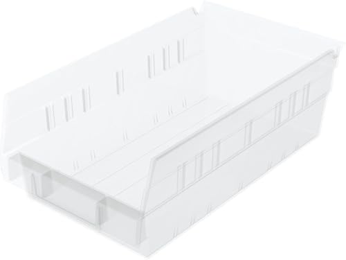 Akro-Mils 30130 Heavy Duty Plastic Shelf Bins, 12"x 6.5"x 4", Clear, 12-Pk - color: Clear