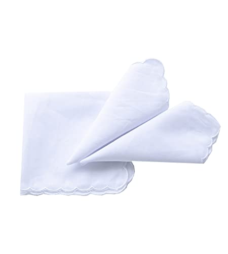 6 Pack of Ladies Embroidery Cotton Handkerchiefs Lace Wedding Hankies - color: E1 New