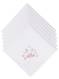 Selected Hanky Women's Cotton Handkerchiefs, Ladies Hankies, Pink Floral - color: Pink Floral