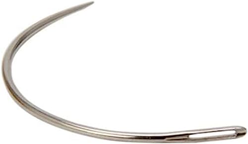 4 Pcs Silver Curved Leather Sewing Needles, Heavy Duty, Set for Weaving, Crafts & Repairing