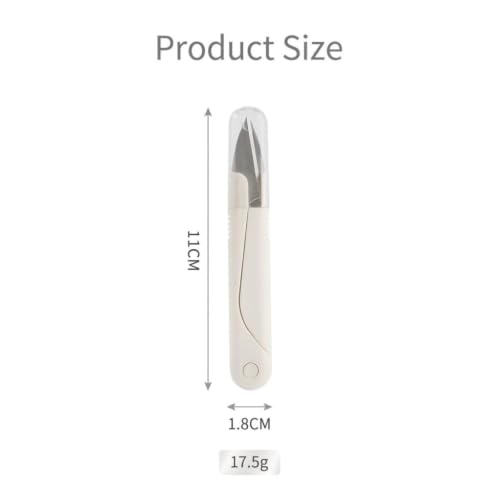 2Pcs U-Shape Sewing Scissors, Thread Cutter Scissors with Protective Cap - color: White