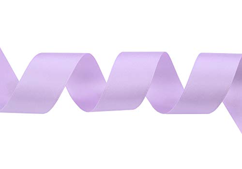 ITIsparkle 1" Inch Double Faced Satin Ribbon 50 Yards-Roll Set for Gift Wrapping Scrap Books Party Favor Hair Braids Baby Shower Decoration Floral Arrangement Craft Supplies, Lilac Mist Ribbon - color: Lilac Mist