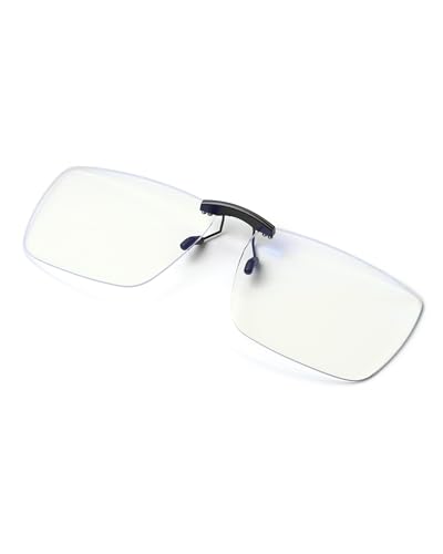 ANYLUV Clip On Blue Light Blocking Glasses Lightweight Rectangle Blue Light Glasses Men for Computer Gaming, Anti Eye Strain - color: A01-clear, size: 60*38mm