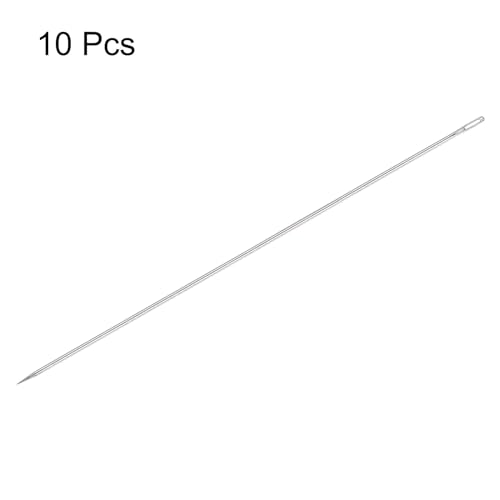 HARFINGTON 10pcs 12 Inch Upholstery Needles Large Eye Stitching Needles Stainless Steel Straight Hand Sewing Needles for Home Hand Sewing Leather Tapestry Embroidery Tufting Webbing Carpet - size: 12 Inch