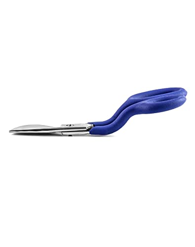 QWORK Duckbill Shears, 7 in Duckbill Applique Scissors, for Carpet Pile, Carpet Punch - Blue - size: 1 Pc