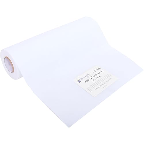 Threadart Tearaway Embroidery Stabilizer | Heavy Weight 12" x 10 yd roll - size: HEAVY TEAR-AWAY 12"X10YD ROLL
