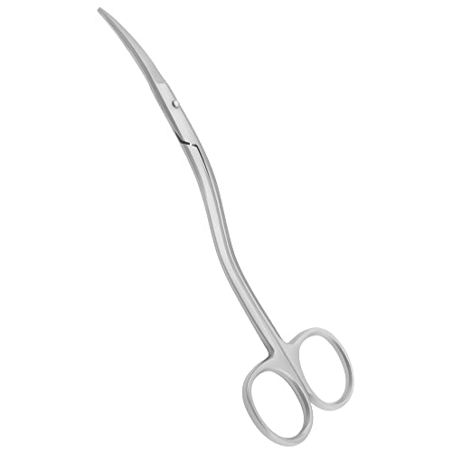 Applique Scissors for Embroidery - Double Curved Handle, 6", Brushed - color: Satin