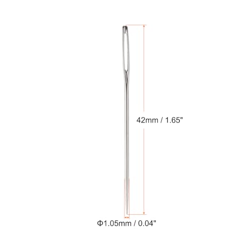 Generic 30Pcs Large Eye Needles 1.65" Stitching Needle Hand Sewing Embroidery Needle Stainless Steel for Leather Cross Stitch