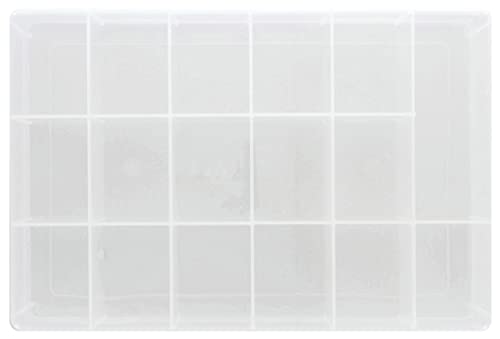 Essentials By Leisure Arts Embroidery Floss Organizer Box with 50 Bobbins, 17 Compartment Clear Storage Case with Living Hinge, Tangle Free Floss Storage, 10.63 x 7.19 x 1.75 Inch