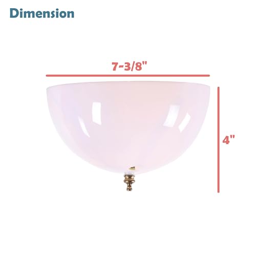 Aspen Creative 28004-15-2, Clip-on Dome Shade in White Finish with Pull Chain Opening, 7 5/8" Diameter x 4" Height, 2 Pack - color: White with Pull Chain Opening - Dome Shade
