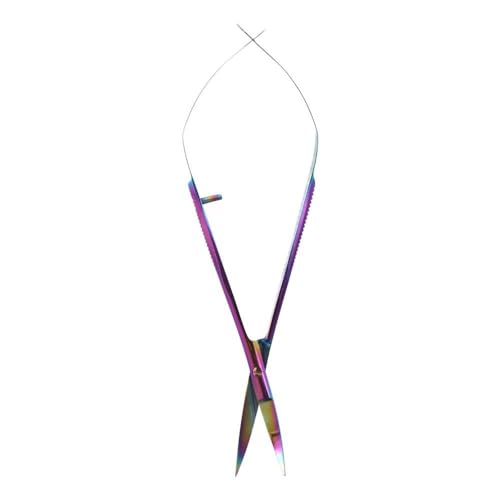 4.7Inch Embroidery Sewing Scissors,Titanium Spring Action Scissor,Curved Scissors Thread Snips Micro Tip Scissors Stainless Steel Cutting