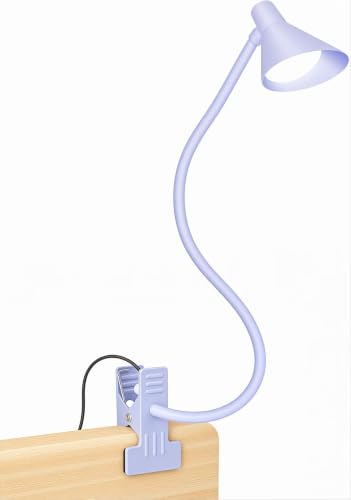 LiFMIRA Desk Lamp Clip on Lamp for Bed, LED Reading Light for Bed Purple - color: Lilac Purple