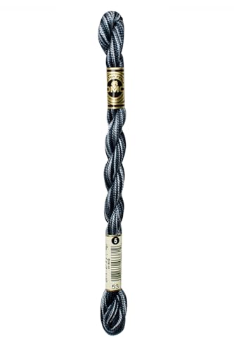 DMC 115 5-53 Pearl Cotton Thread, Variegated Steel Grey, Size 5