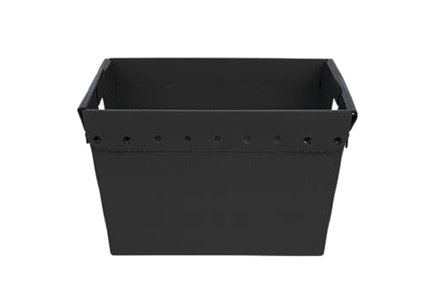 18x13x12" (3 Pack) Space Age Handled Storage Mail Tote, Black - color: Black