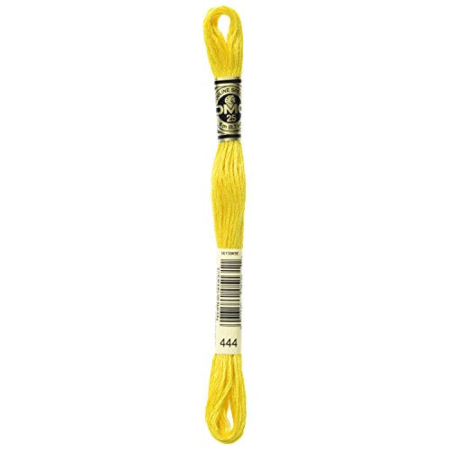 DMC 117-444 Six Stranded Cotton Embroidery Floss, Dark Lemon, 8.7-Yard