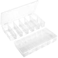 2 Pack Clear Plastic Organizer Box with 6 Grids for Beads, Crafts, Art DIY, Jewelry, Screws, Pins, Fishing Gear, Small Items（No dividers）