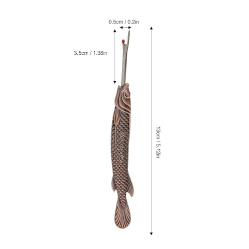 Keenso Multifunctional Sewing Seam Ripper Retro Zinc Alloy and Steel Scissor Tool for Fabric Cutting and Tag Removal, for Needlework Enthusiasts (Red Bronze) - color: Red Bronze