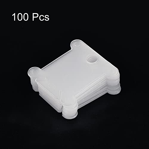 PATIKIL Plastic Floss Bobbins, 100 Pack Thread Cards Cross Cotton for Craft DIY Sewing Storage Case Embroidery, Clear - color: Clear
