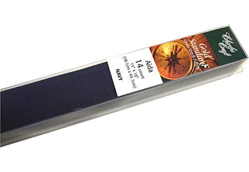 DMC Classic Reserve Gold Label Aida Fabric Box - 14 Count - 15"X18" (Navy)
