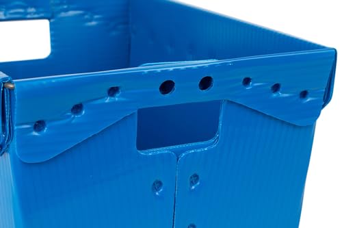 18x13x12" (3 Pack) Space Age Handled Storage Mail Tote, Blue - color: Blue