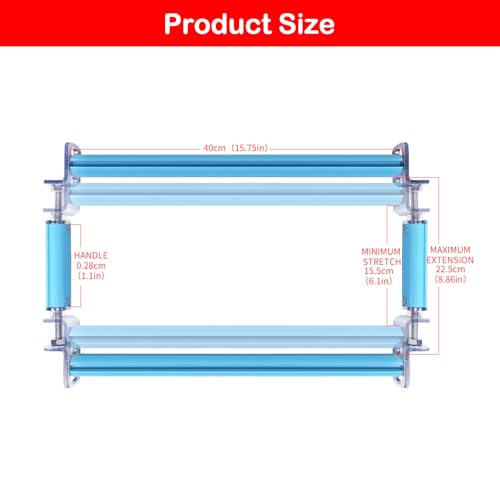 Couple Embroidery Art Embroidery Clip Frame Cross Stitch 4 Slot Presser Heavy Duty Embroidery Bandage Embroidery Frame Needlepoint Frame Embroidery Scroll Frame Embroidery Frames (Blue, 40cm) - size: 40cm