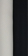 KCS 2 pc of 15" x 18"(38cmx45cm) 11 Count Cross Stitch Cotton Aida Cloth Needlework Fabric Box (Antique White+Black, 11CT) - color: Antique White+black, size: 11CT