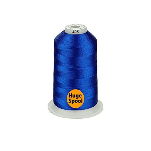 Simthread - 33 Selections - Various Assorted Color Packs of Polyester Embroidery Machine Thread Huge Spool 5500Y for All Purpose Sewing Embroidery Machines - #405 Blue - color: 3 Blue