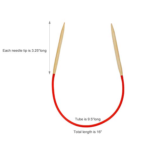 18 Pairs Circular Knitting Needles Set, Vancens Premium Bamboo Knitting Needles with Colorful Plastic Tube, 5 Kind of Tools for Weave are Included, 18 Sizes: 2mm - 10mm, 16 Inches Length - size: 16" Knitting Needles