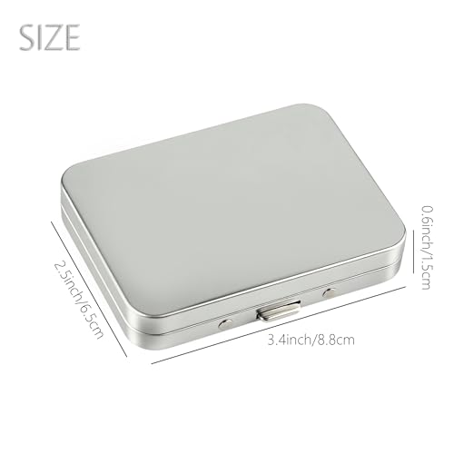 2Pcs Magnetic Needle Holder Case, Built-in Magnet Storage Box for Sewing Craft Knitting Embroidery Organizers, Secures Needles Pins Needlepoint Scissors Under 3.2inch/8.1cm(Silver) - color: Silver