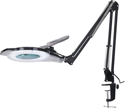 KIRKAS LED Magnifying Lamp with Clamp, 2,200 Lumens Dimmable 28in 12X - size: 28in