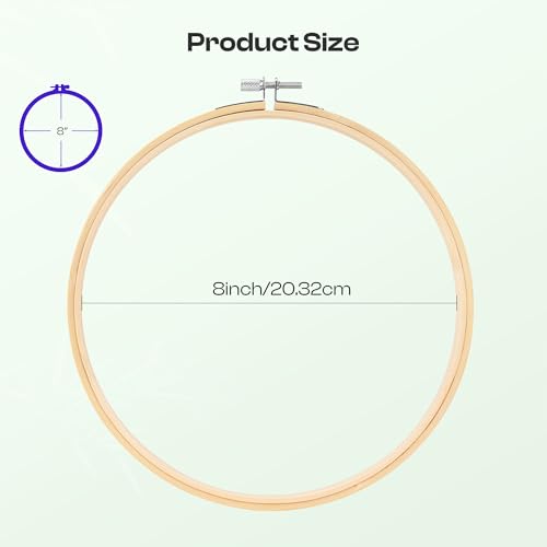 Caydo 3 Pieces Embroidery Hoop with Metal Screw Tool, 8 Inch - style: 8 INCH