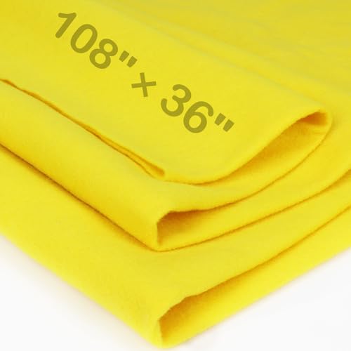 XSEINO Yellow Large Felt Fabric 108" X 36 "(3 Square Yards), 1.4 mm Thick Soft Felt Fabric Sheet for Crafts, Yellow Series Colors Soft Nonwoven Fabric, Fit for Decoration, Sewing, DIY Crafts - color: Yellow