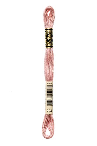 DMC 117-224 Six Strand Embroidery Cotton Floss, Light Shell Pink, 8.7-Yard