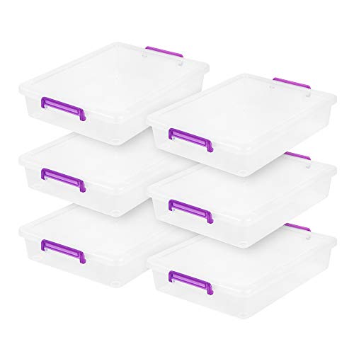 IRIS USA Storage Bins with Lids |Made in USA| 6 Qt - (6-Pack) - Clear - color: Clear, size: 6 Qt. - 6 Pack, style: STACK