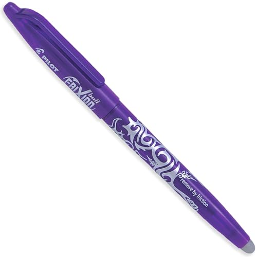 PILOT Frixion Heat/Friction Erasable Rollerball Pen FR7 - Medium Line 0.7mm Tip Nib - In Envelope Gift Packaging - Pack of 1 Pen + 3 Refills (Violet) - color: Violet