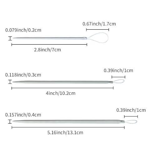Acoeitl 6 Pcs 3 Size Aluminum Blunt Yarn Needles Large Eye Wool Needles for Yarn Crochet Weaving Darning Tapestry Needle for Beginners Sewing Needles Stitches (5.1 in,4 in,2.8 in) - style: Grey-5.1In/4In/2.8In