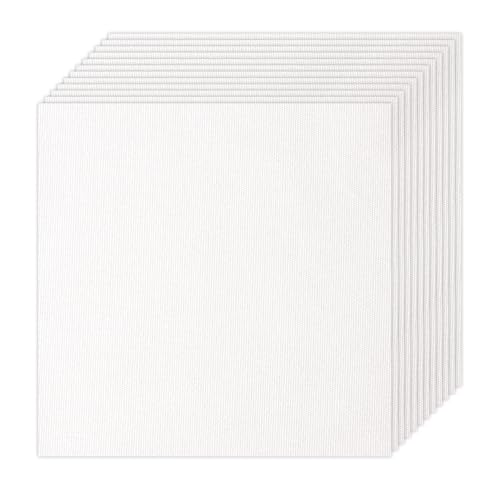 12 PCS White Embroidery Fabric, Pre-Cut Natural Cotton Embroidery Cloth for Embroidery Needlework Garment Craft (9.8 x 9.8 Inch) - color: White, size: 9.8 x 9.8 inch