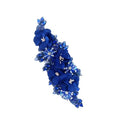 Handmade 3D Flower Embroidery Applique Rhinestone Lace Patches, Royal Blue - color: Royal Blue