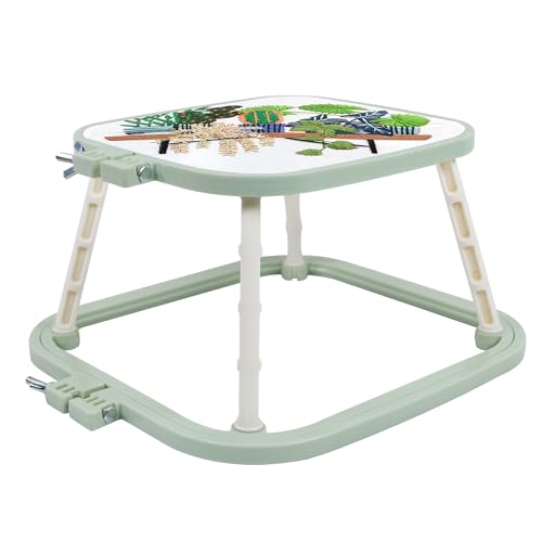 guofa Square Embroidery Hoop Stand，ABS Plastic Cross Stitch Stand, Embroidery Hoop Holder for DIY Craft, Punch Needle Hoop, Sewing Needlepoint Frame Stand (green) - color: green
