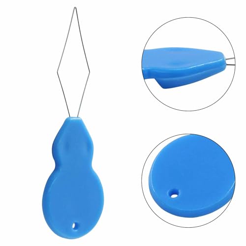 Coufce 20 Packs Pink/Black/Blue/Yellow Mini Needle Threader - color: Pink, Black, Blue, Yellow