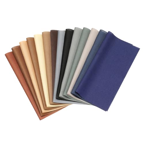 PATIKIL Cotton Fabric Bundles, 14 Pcs 8 x 8 Inch Fat Quarter Solid Color Precut Fabric Squares for Sewing Patchwork Quilting DIY, Coffee Navy Gray - color: Coffee Navy Gray, size: 8 x 8 Inch